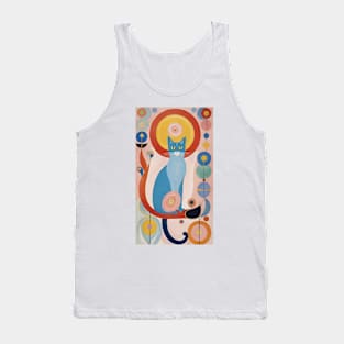 Hilma af Klint's Feline Fantasia: Abstract Whimsy Tank Top